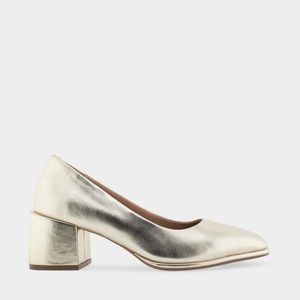 AEROSOLES Gold Block Heel Pumps